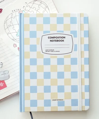 Sổ tay A5 kẻ ngang - Caro xanh be